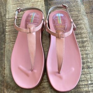NEW | Sam Edelman Naomi Salmon Pink T‎ Strap Sandal 6.5